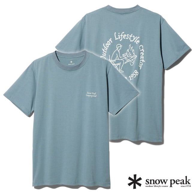 【Snow Peak】Snow Peak Camping Club 圓領短袖T恤/TS-23AU002 SX 湖水藍✿30E010